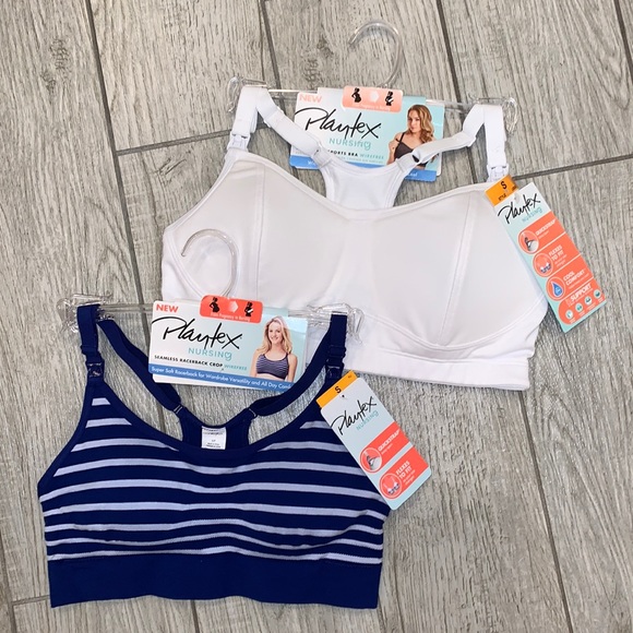 NWT (2) Playtex Nursing Racerback Wirefree Bras - Picture 1 of 15